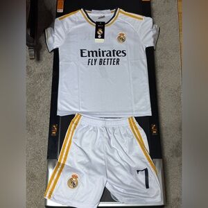 FIFA Real Madrid White Soccer Jersey and Shorts Set